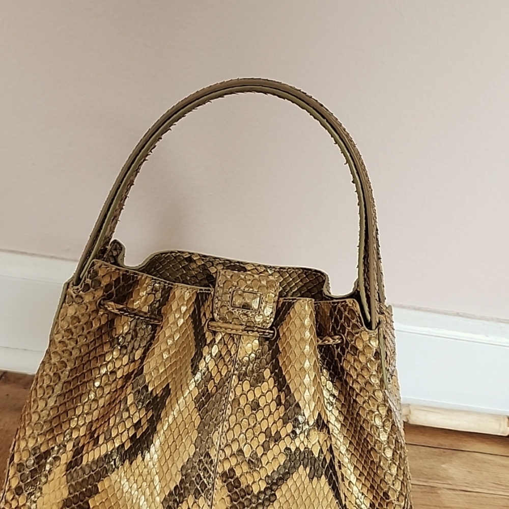 Vintage Tod's Gold Snakeskin Bag